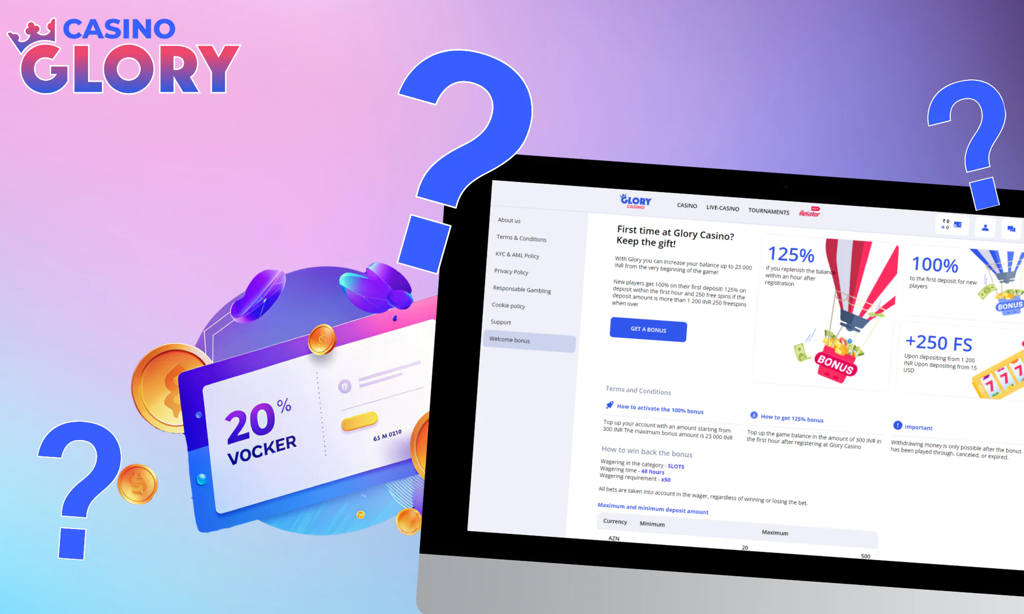 Glory Casino no deposit bonus offers through promo codes